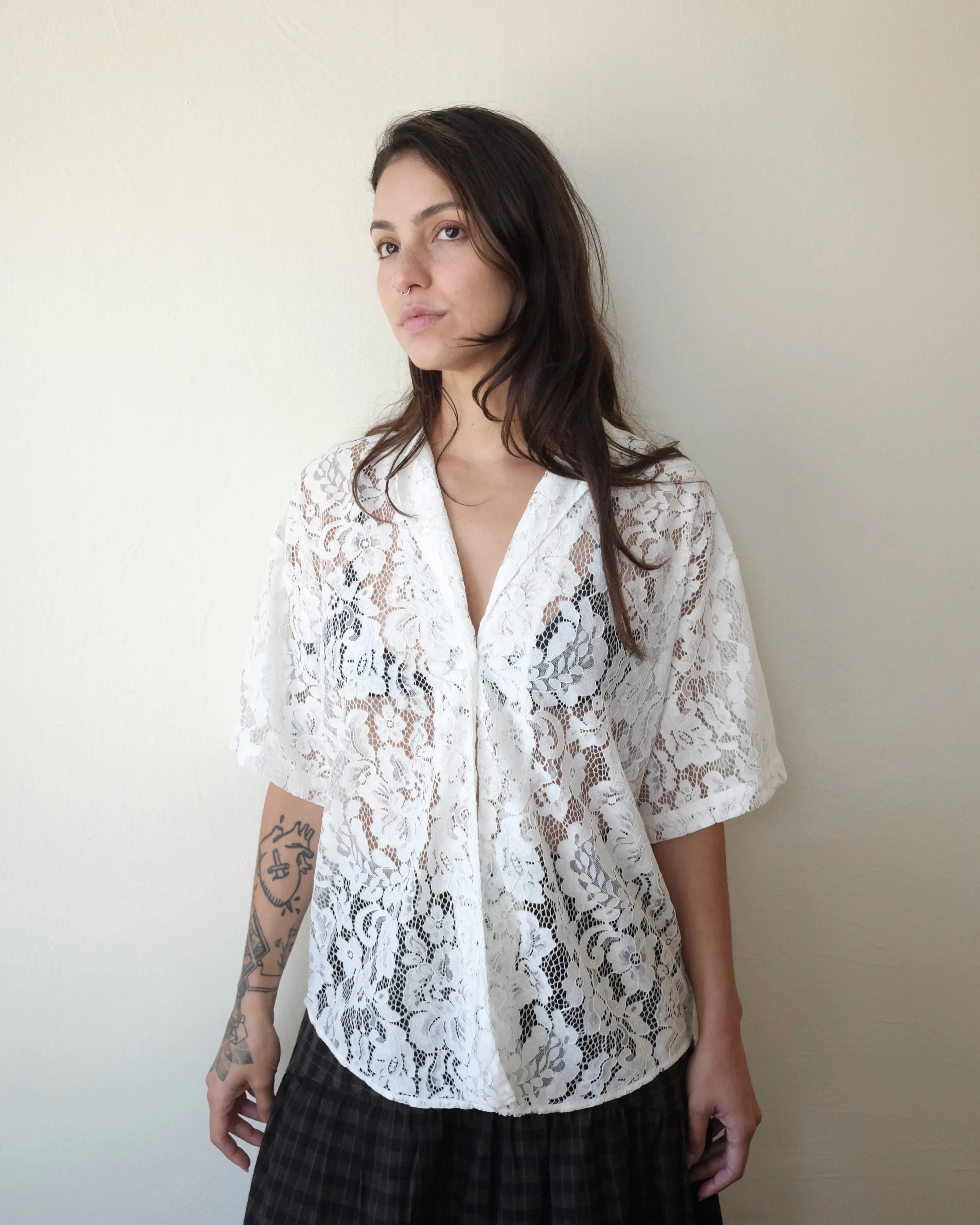 Romeo Top, White Lace