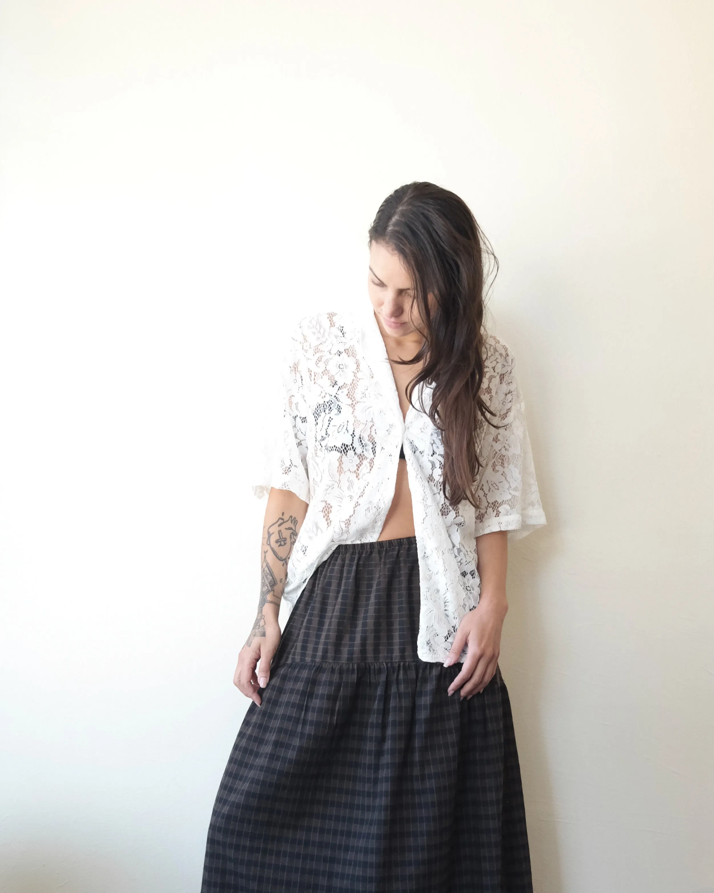 Romeo Top, White Lace