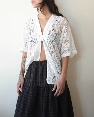 Romeo Top, White Lace
