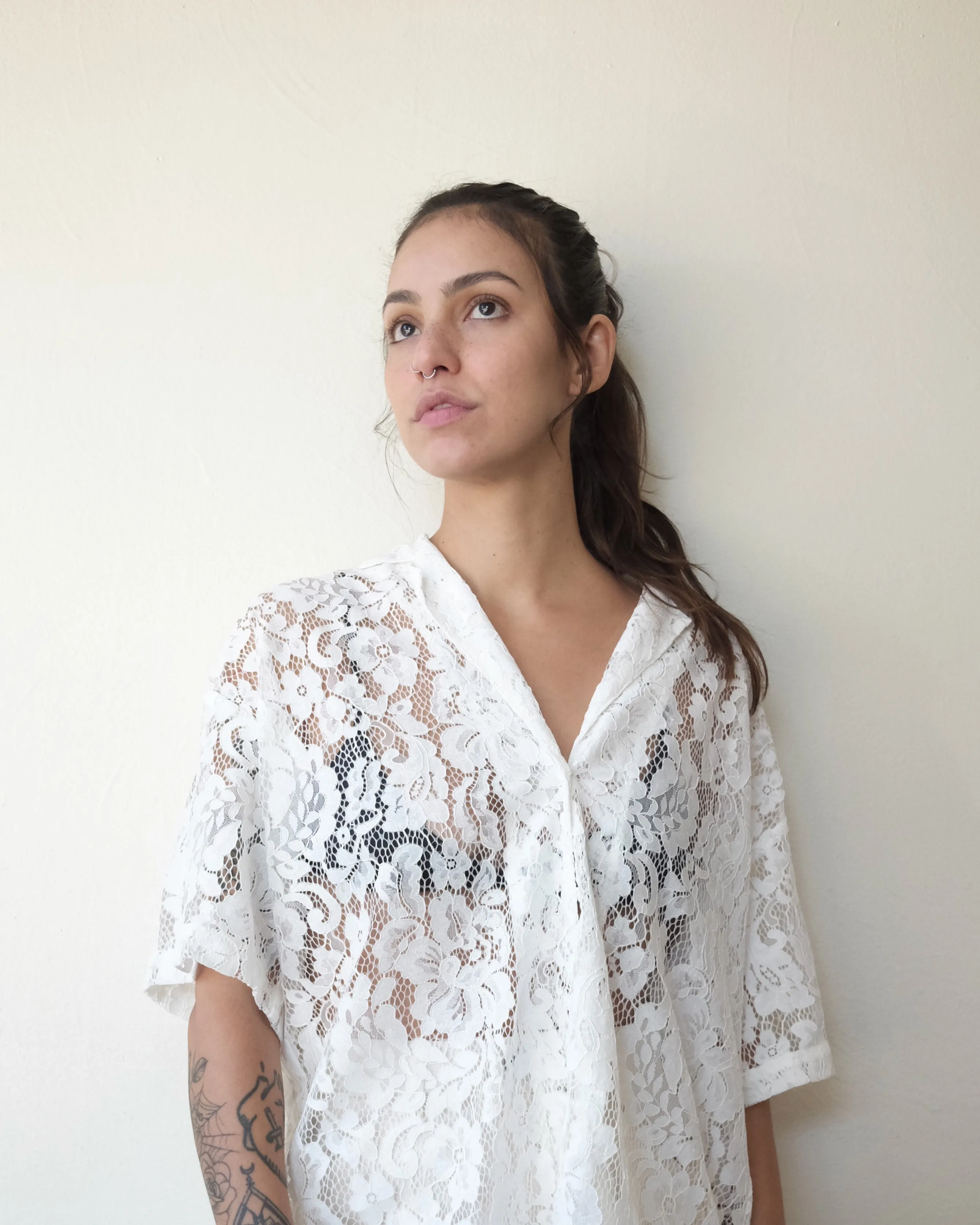 Romeo Top, White Lace