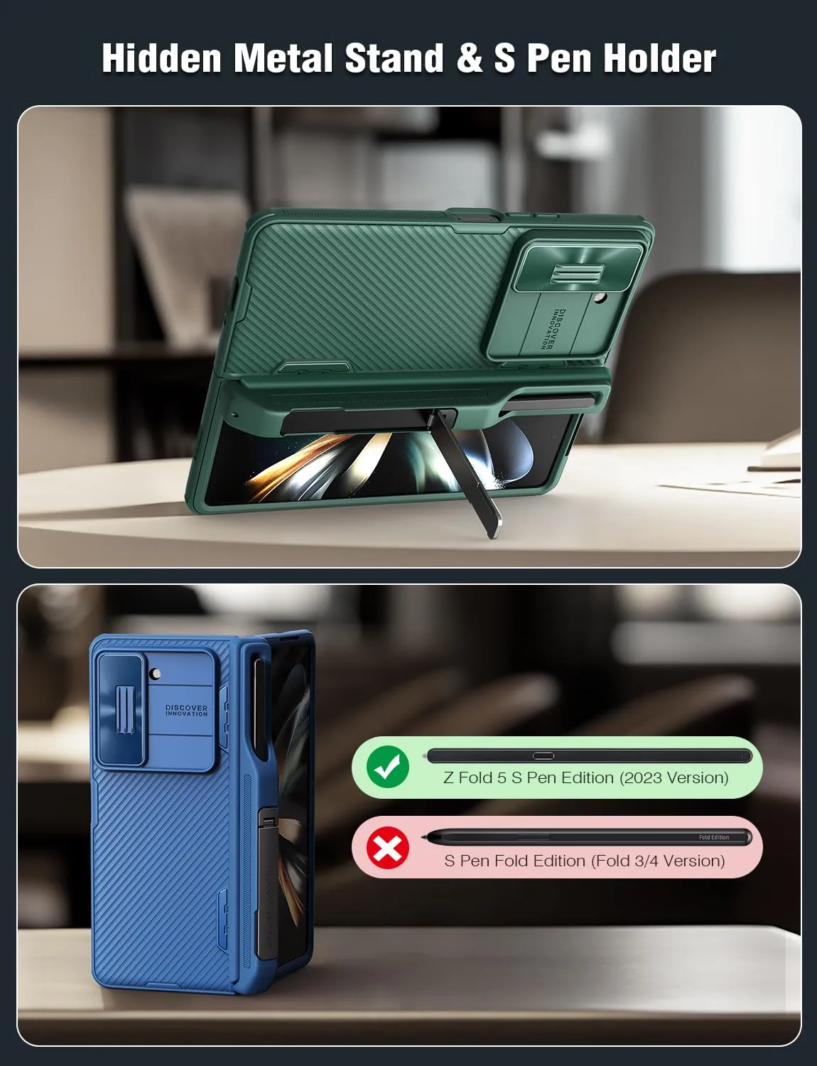 Samsung Galaxy Z Fold 5 5G Case Cover | Camshield Pro Series | Black