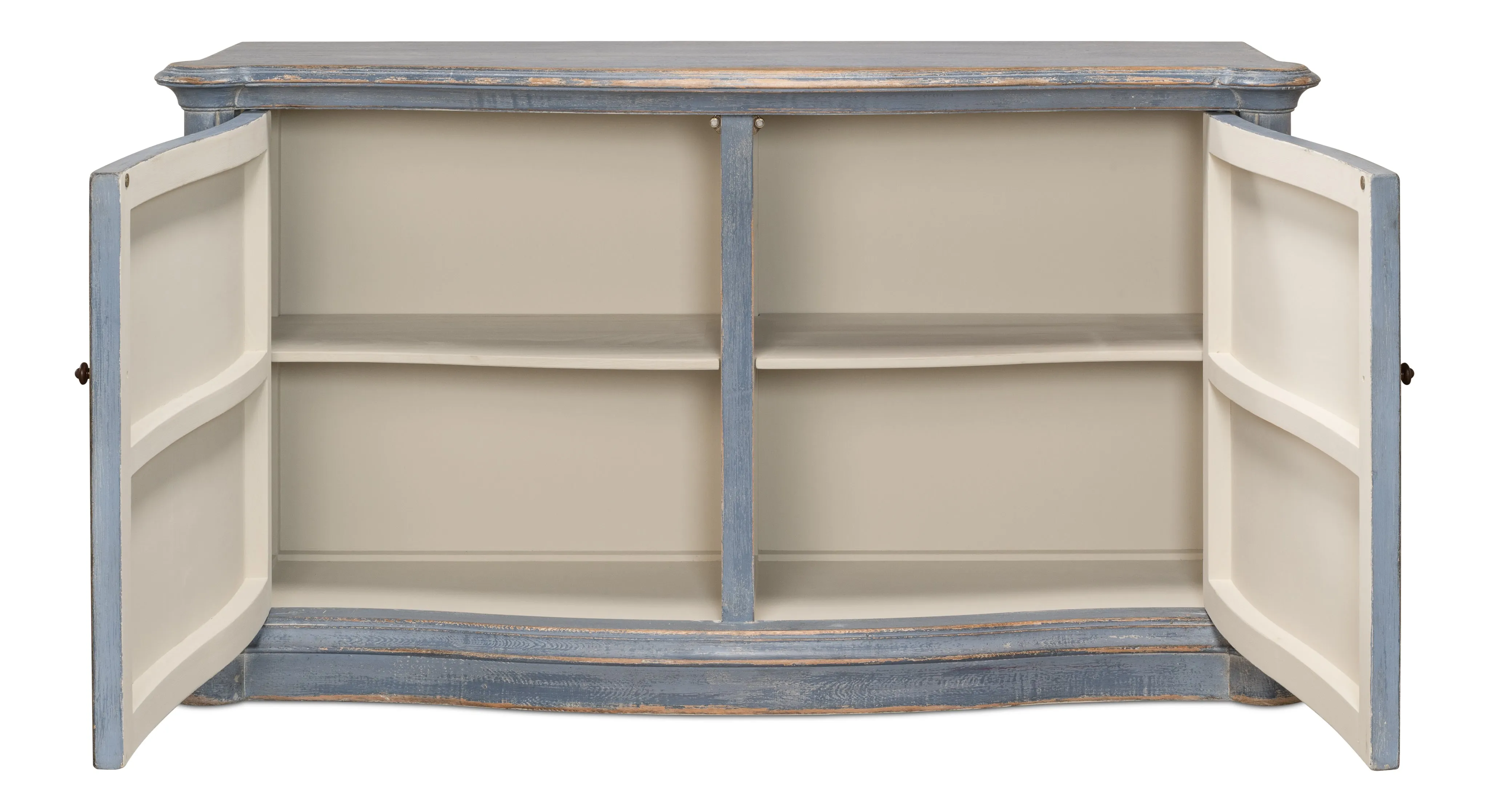 Sarreid - Columns Bowfront Sideboard  Blue - Blue - Traditional