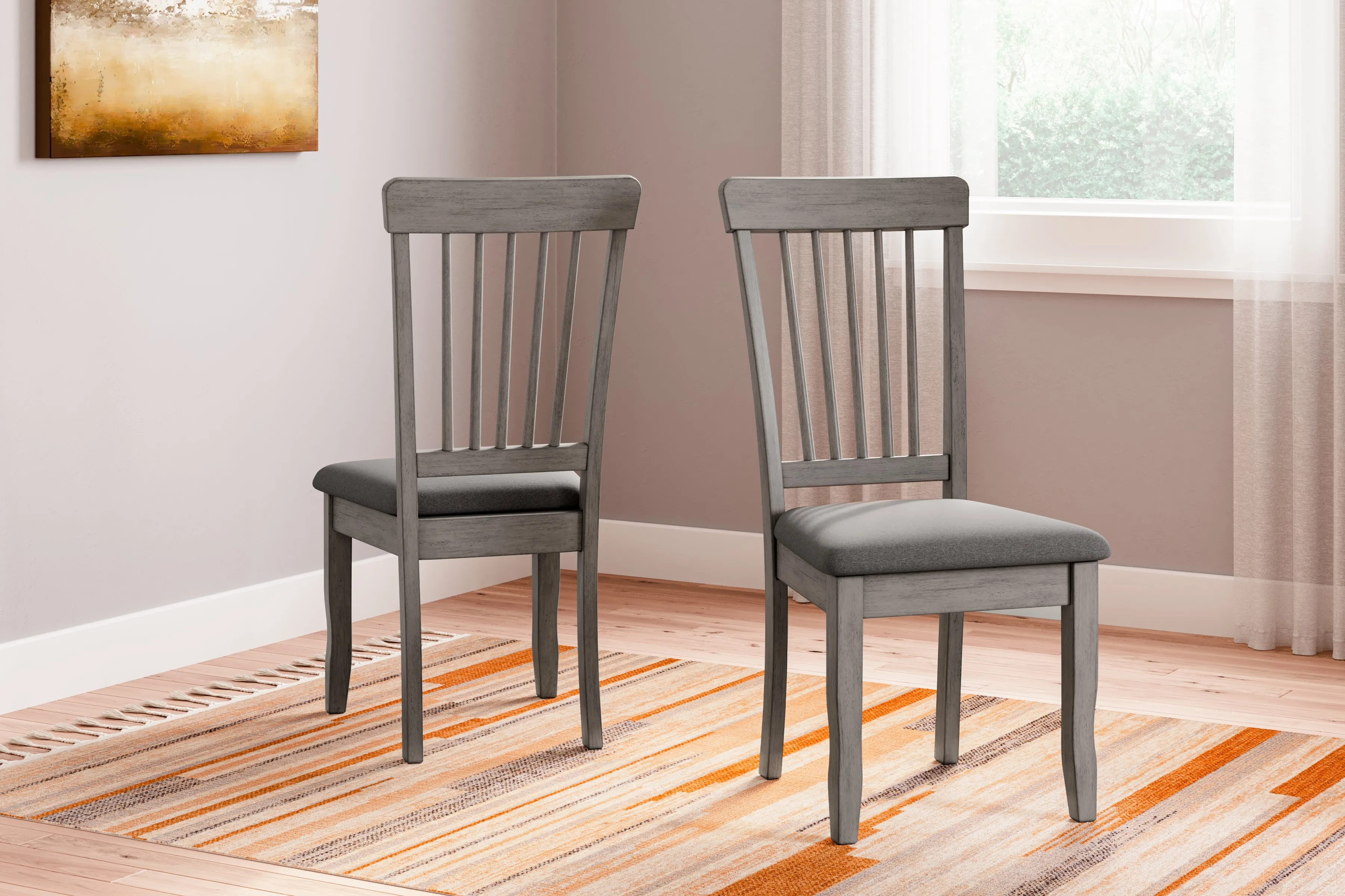 Shullden Dining Table and 4 Chairs in Gray