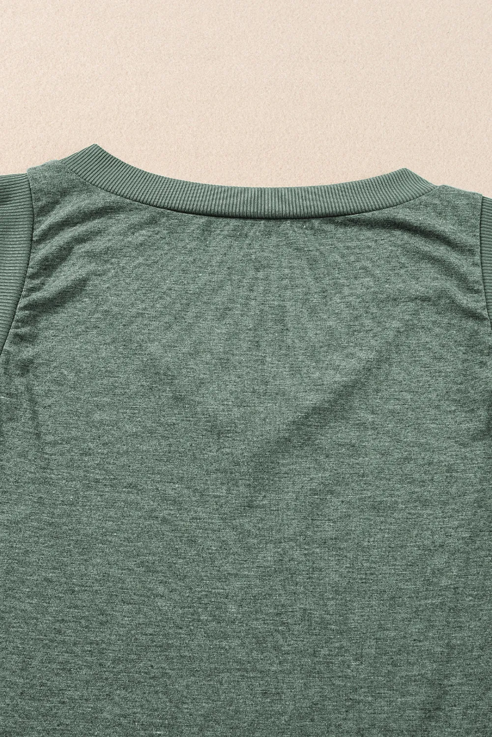 Simply Taupe Contrast Trim V-Neck Loose Fit Tank Top
