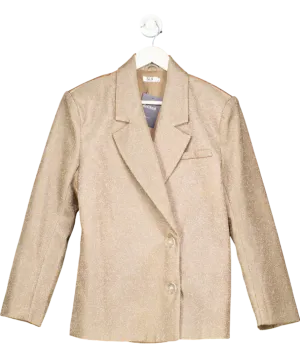 SLA the label Metallic Bronze Glitter Oversize Blazer UK XS