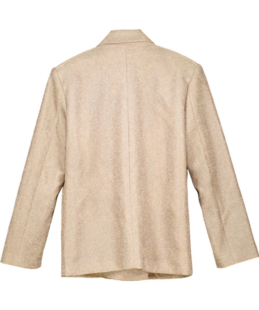 SLA the label Metallic Bronze Glitter Oversize Blazer UK XS