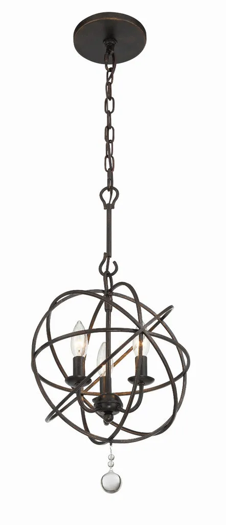 Solaris 3 Light English Bronze Mini Chandelier