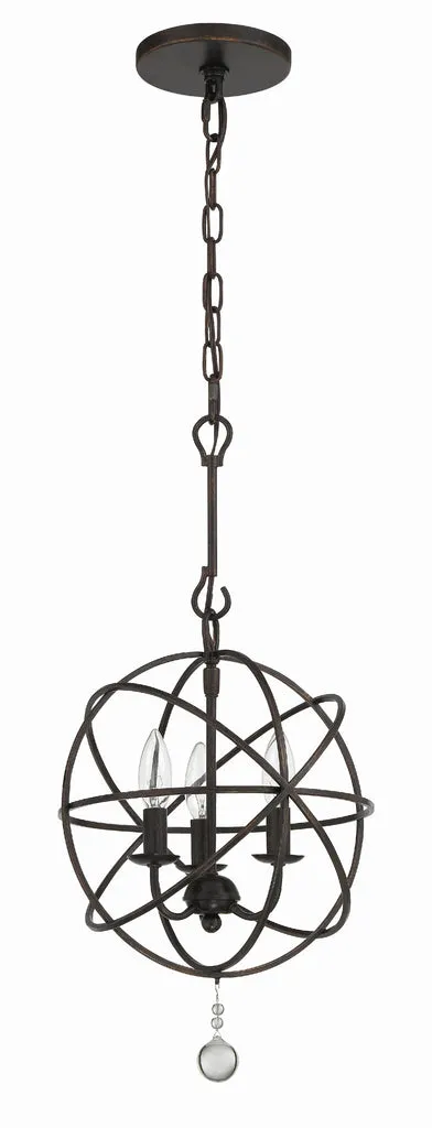 Solaris 3 Light English Bronze Mini Chandelier