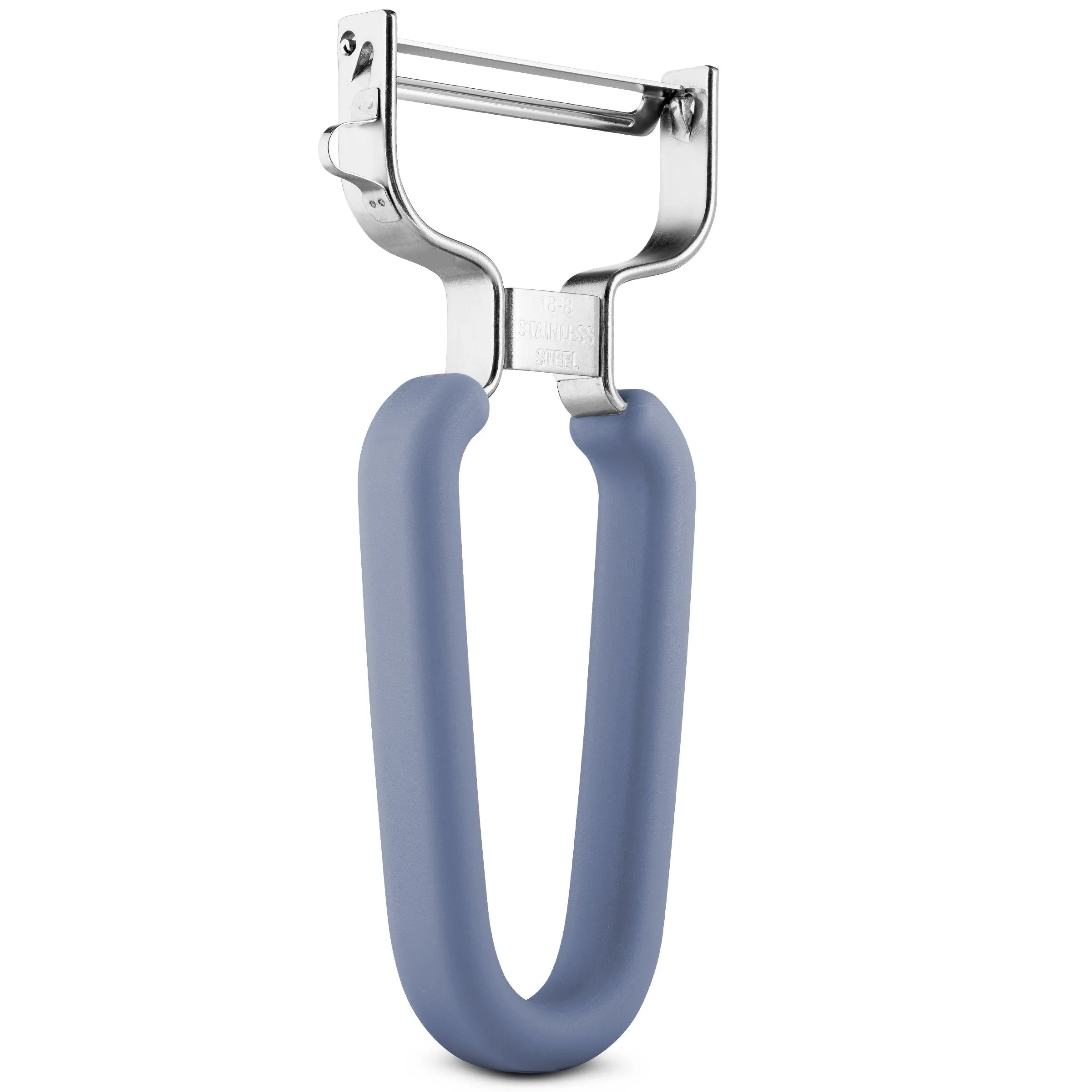 Swissler Silicone Soft Grip Ultra Sharp Stainless Steel Peeler (Gray)