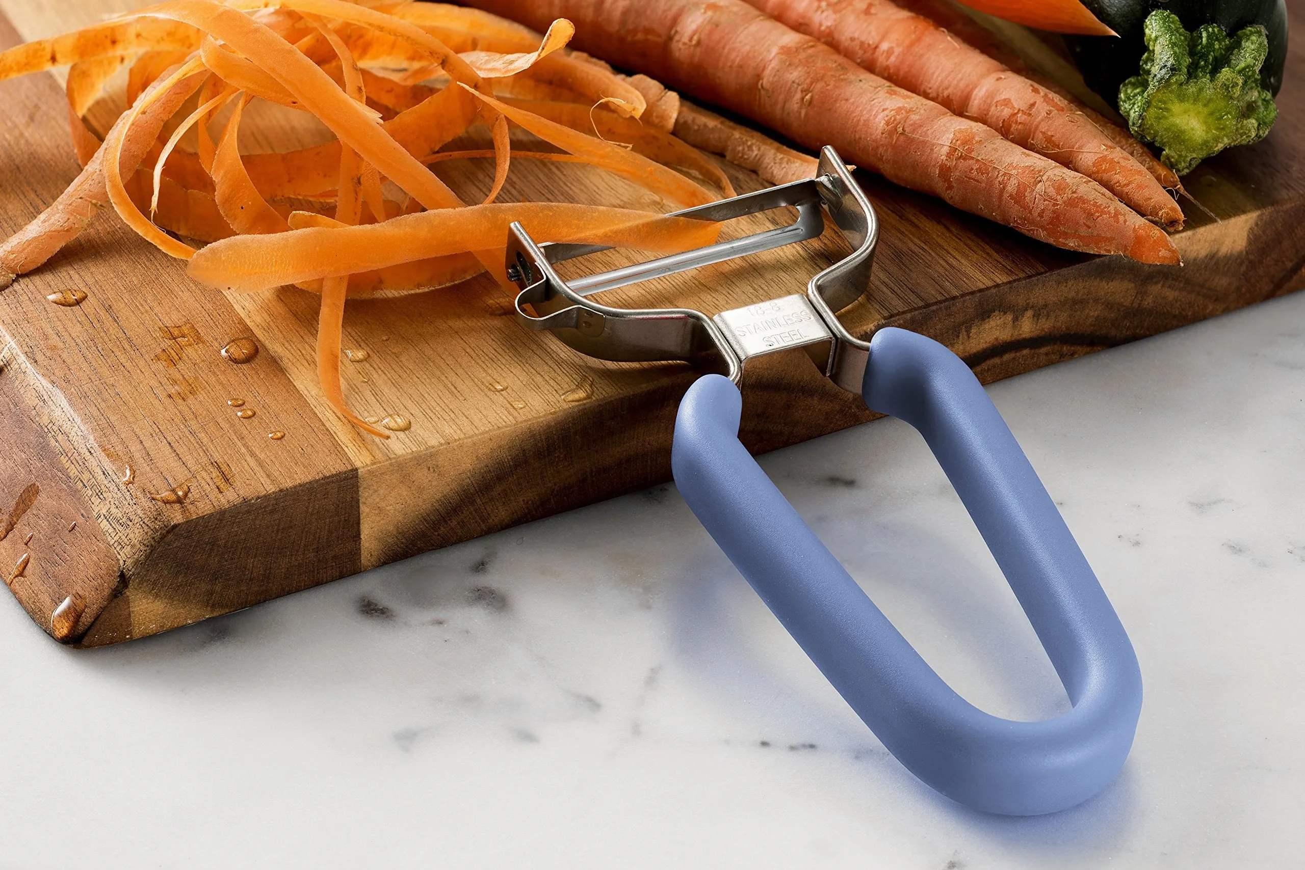 Swissler Silicone Soft Grip Ultra Sharp Stainless Steel Peeler (Gray)