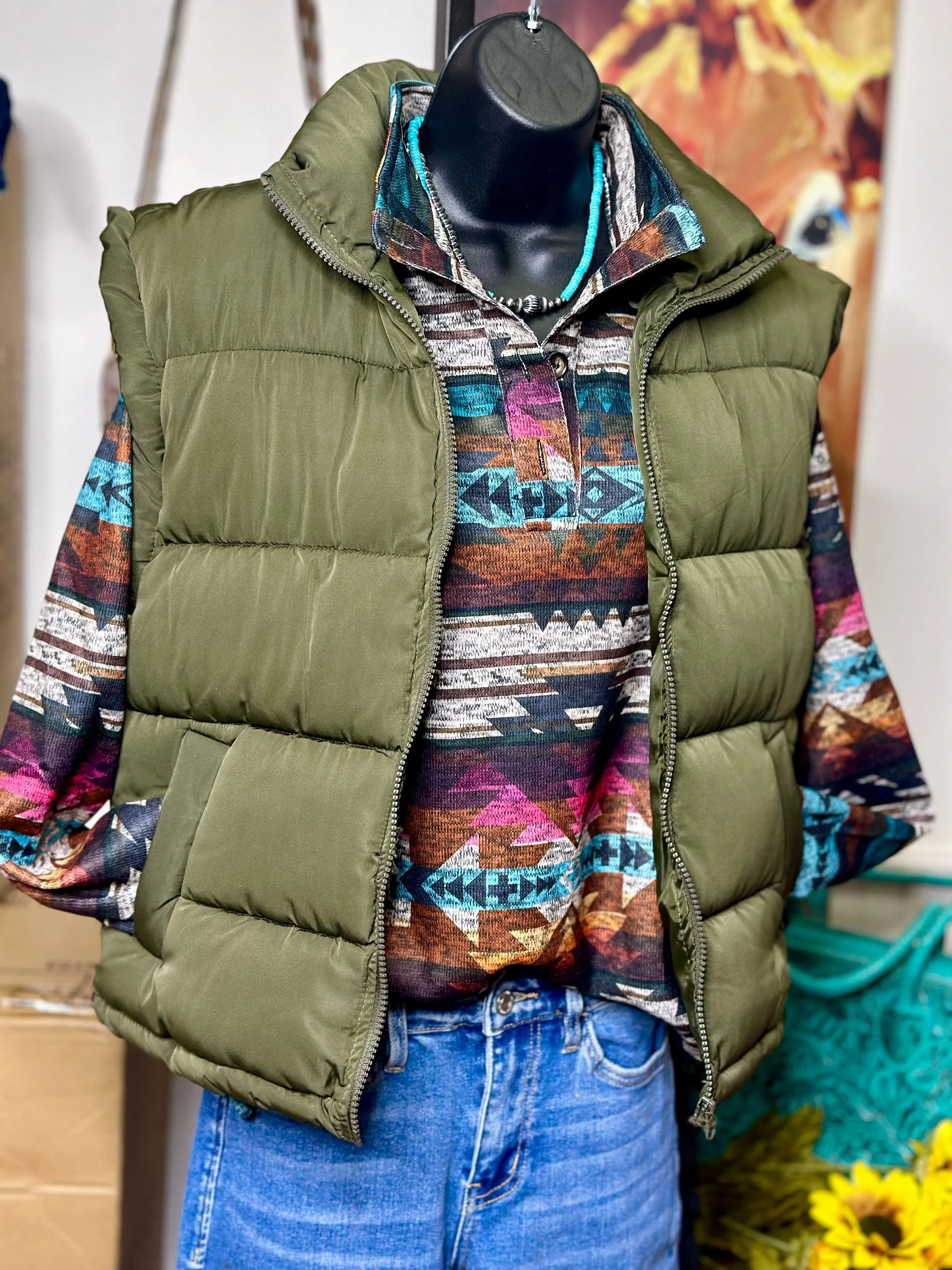 The Fall Abilene Aztec Pullover Top