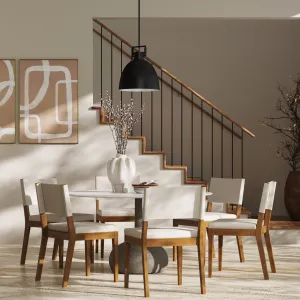 Upholstered Dining Chairs Dark Brown (Set of 6)