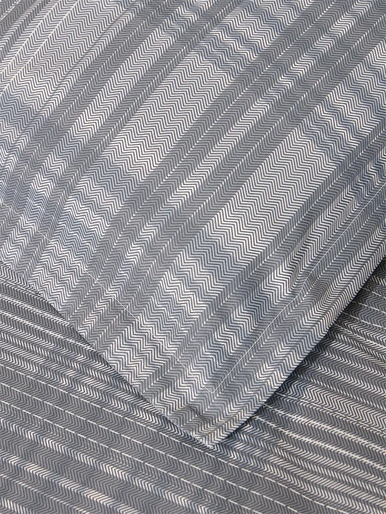 Westside Home Dark Grey Checkered Single Bed Fitted Sheet and Pillowcase Set
