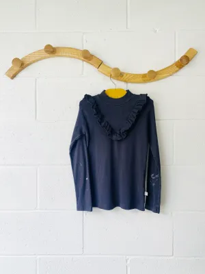 Wheat Charcoal Ruffle Top, 6-7 years