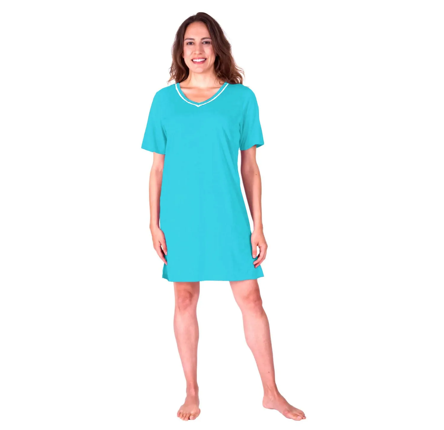 Women's Moisture Wicking V-Neck Nightshirt