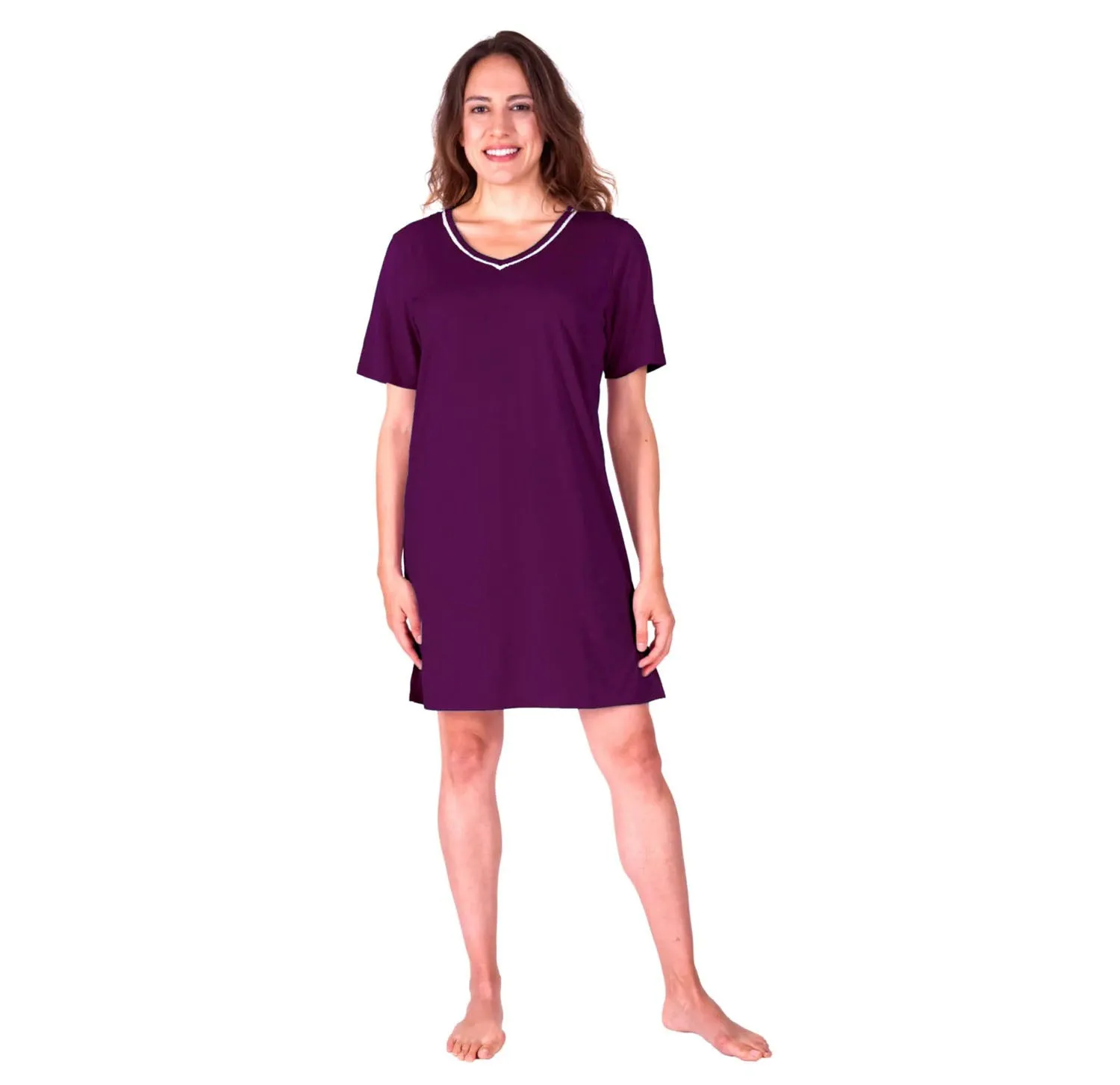Women's Moisture Wicking V-Neck Nightshirt