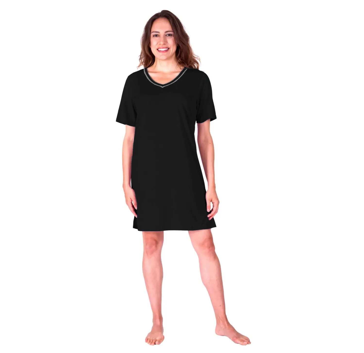Women's Moisture Wicking V-Neck Nightshirt