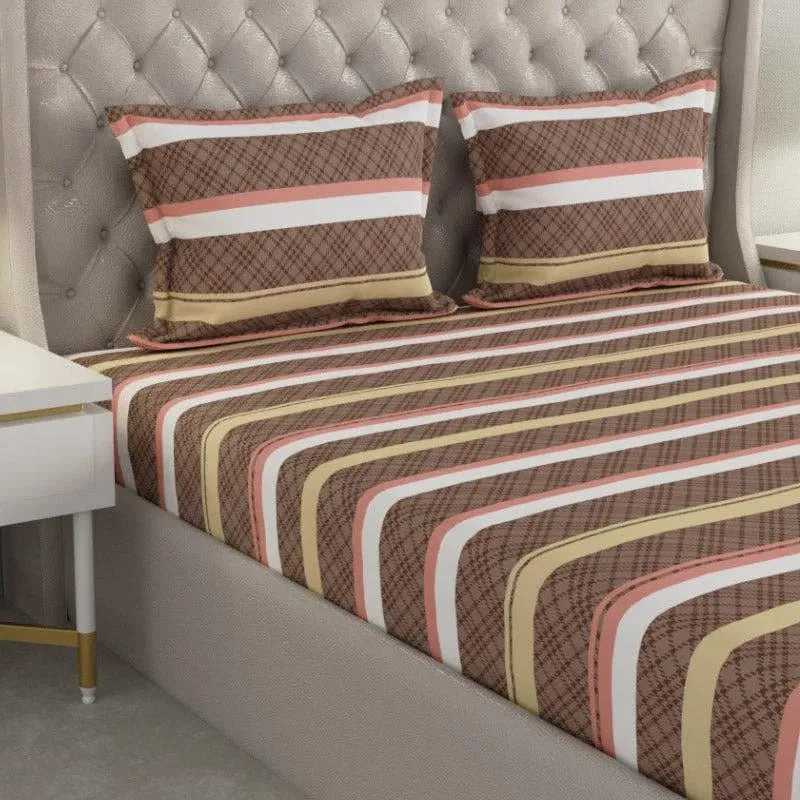 Zinnia Stripe Bedsheet - Brown