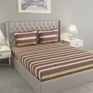 Zinnia Stripe Bedsheet - Brown